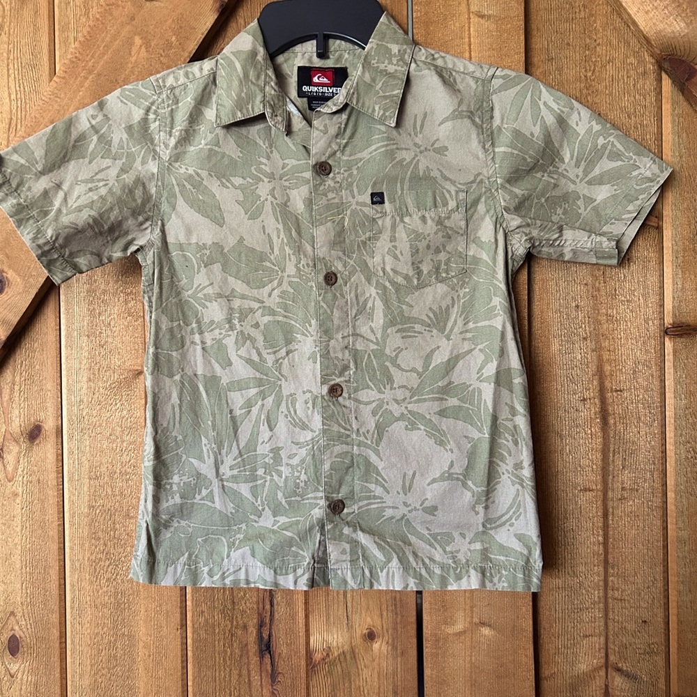 Quiksilver Kids Olive Leaf Print Shirt